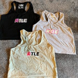 Set of 3 The Ladies Edge TLE Crop Top XL - Gray Black Olive